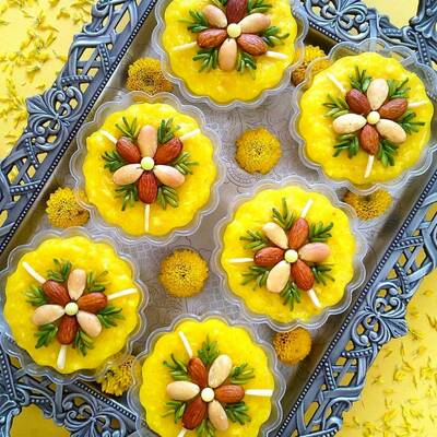 Sholeh Zard (Saffron Rice Pudding)