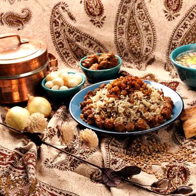 طبق الأرز و العدس